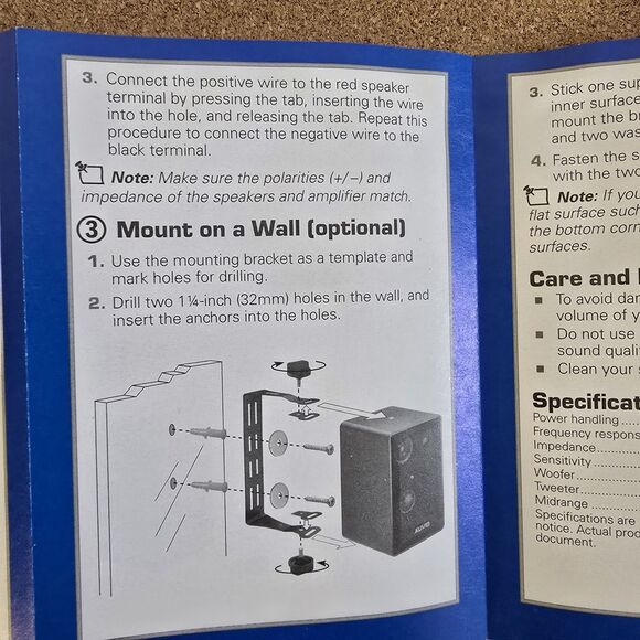 AUVIO 100W x 2 4” 3-Way Indoor/Outdoor Speakers One Pair 4000016 Water Resistant - Picture 14 of 15